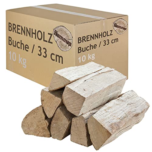 Brennholz Buche 33 cm Kaminholz Holz Auswahl 5-500 kg Für Ofen und Kamin Kaminofen Feuerschale Grill Feuerholz Buchenholz Holzscheite Wood Flameup, Menge:10 kg von Flameup