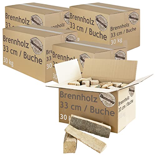 Brennholz Buche 33 cm Kaminholz Holz Auswahl 5-500 kg Für Ofen und Kamin Kaminofen Feuerschale Grill Feuerholz Buchenholz Holzscheite Wood Flameup, Menge:150 kg von Flameup