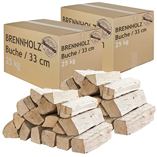 Brennholz Buche 33 cm Kaminholz Holz Auswahl 5-500 kg Für Ofen und Kamin Kaminofen Feuerschale Grill Feuerholz Buchenholz Holzscheite Wood Flameup, Menge:50 kg von Flameup