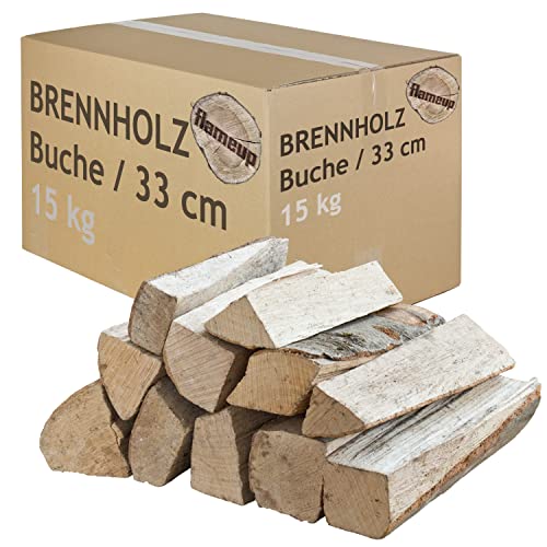 Brennholz Buche Kaminholz 33 cm Holz 15 kg Für Ofen und Kamin Kaminofen Feuerschale Grill Feuerholz Buchenholz Holzscheite Wood flameup von Flameup