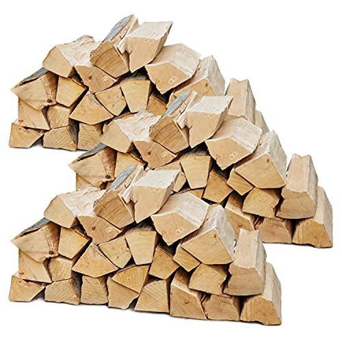 Flameup Brennholz Buche, Kaminholz mit Rinde, 90 kg Buchenholz, Feuerholz für Ofen, Kamin, Kaminofen, Feuerschale, Grill, Holzscheite 25 cm, getrocknet von Flameup