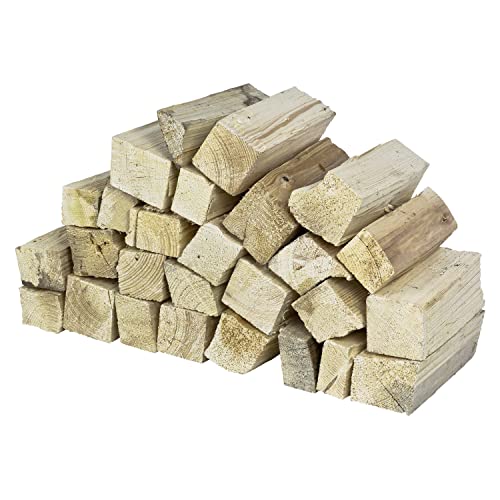 Flameup Brennholz Kiefer, Kaminholz ohne Rinde, 5-500kg Kiefernholz, Feuerholz für Ofen, Kamin, Kaminofen, Feuerschale, Grill, Holzscheite 25 cm, getrocknet, Menge:15 kg von Flameup