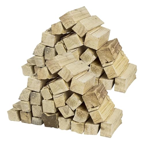 Flameup Brennholz Kiefer, Kaminholz ohne Rinde, 5-500kg Kiefernholz, Feuerholz für Ofen, Kamin, Kaminofen, Feuerschale, Grill, Holzscheite 25 cm, getrocknet, Menge:40 kg von Flameup