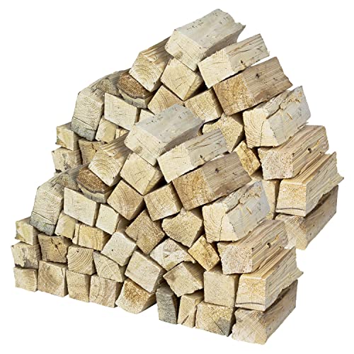 Flameup Brennholz Kiefer, Kaminholz ohne Rinde, 5-500kg Kiefernholz, Feuerholz für Ofen, Kamin, Kaminofen, Feuerschale, Grill, Holzscheite 25 cm, getrocknet, Menge:60 kg von Flameup