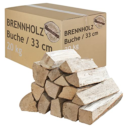 Brennholz Buche Kaminholz 33 cm Holz 20 kg Für Kamin und Ofen Kaminofen Feuerschale Grill Feuerholz Buchenholz Holzscheite Wood flameup von Flameup