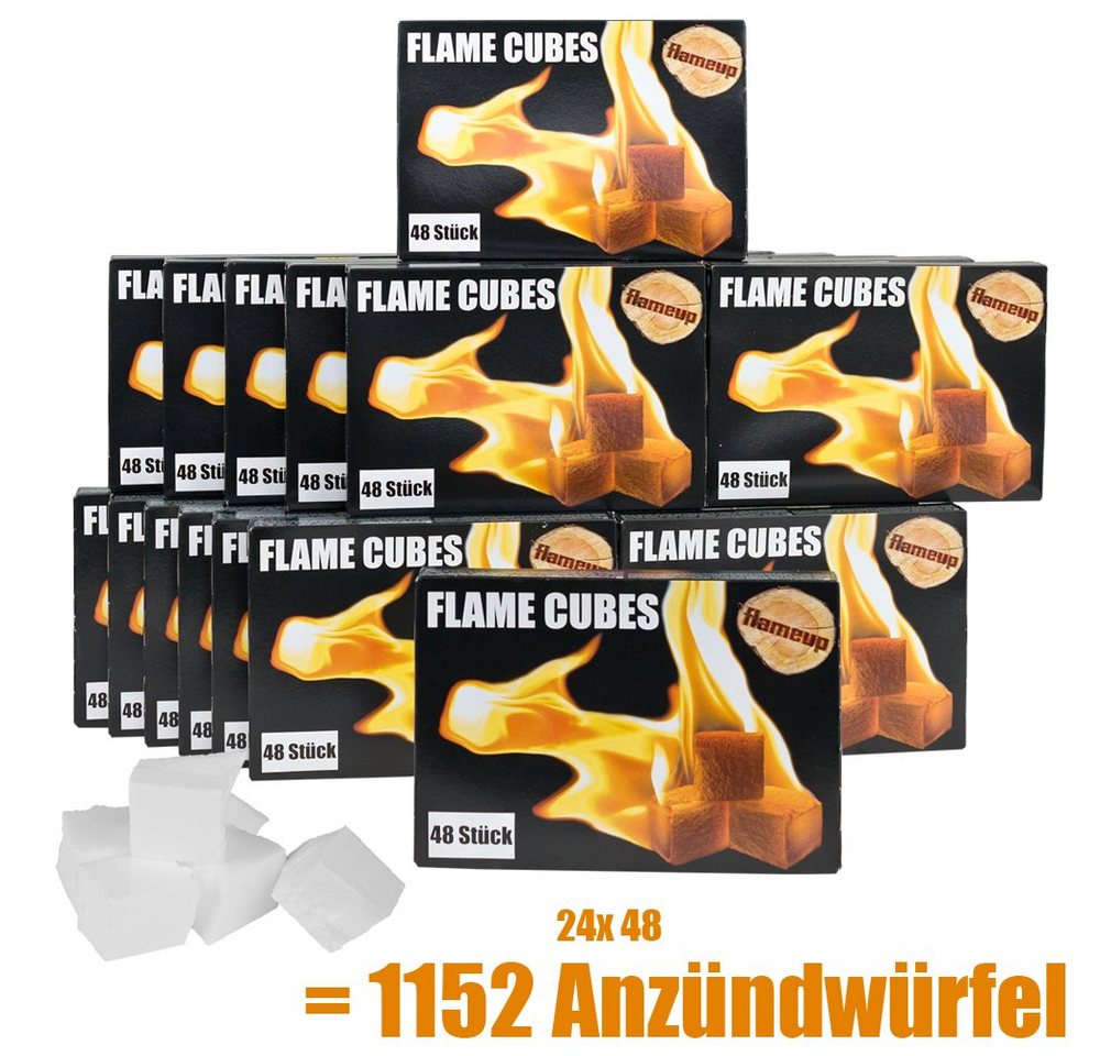 Flameup Grillanzünder 1152x Grill Kamin Kohle Ofen Anzünder Anzündwürfel Kaminanzünder BBQ von Flameup