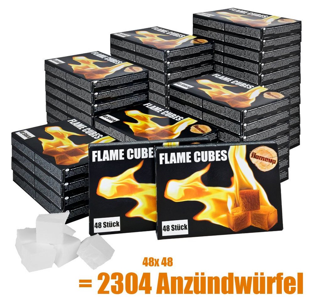 Flameup Grillanzünder 2304 x Grill Kamin Kohle Ofen Anzünder Anzündwürfel Kaminanzünder BBQ von Flameup