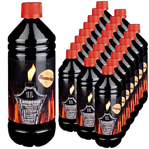 Flameup Lampenoel 24 Liter Lampenöl Oel Garten Fackeln Laterne Fackel Öl Innen Camping Flasche Oil Outdoor Öllampe Petroleum Lampe flüssig Gartenfackeln von Flameup