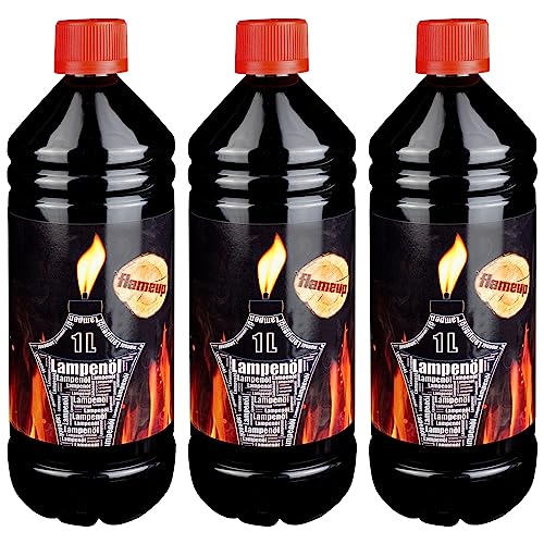 Flameup Lampenoel 3 Liter Lampenöl Oel Garten Fackeln Laterne Fackel Öl Innen Camping Flasche Oil Outdoor Öllampe Petroleum Lampe flüssig Gartenfackeln von Flameup