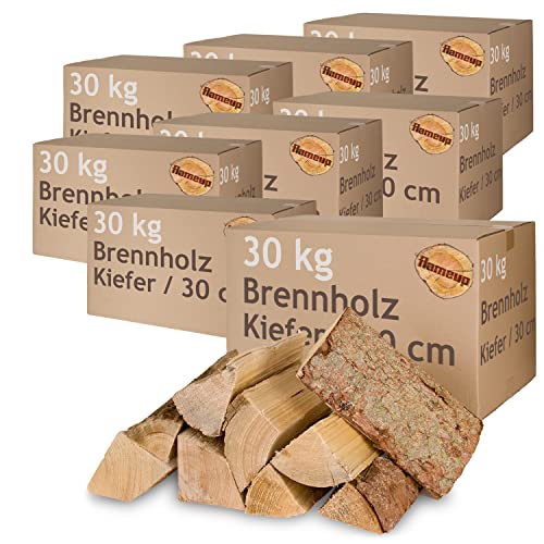 Kiefer Brennholz Kaminholz 5-500 kg Holz Für Ofen und Kamin Kaminofen Feuerschale Grill Flameup Feuerholz 30 cm Holzscheite Wood Kammergetrocknet, Menge:240 kg von Flameup