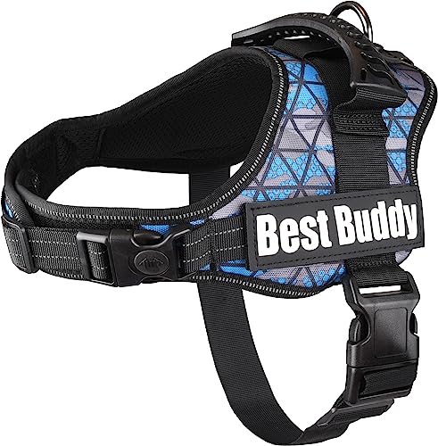 Geschirr Best Buddy Pluto BLAU Camouflage Grid M 60-80CM*38MM von Flamingo