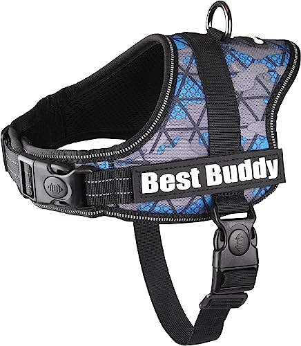 F Geschirr Best Buddy Pluto Blau Camouflage Grid S 50-70 cm x 25 mm von Flamingo