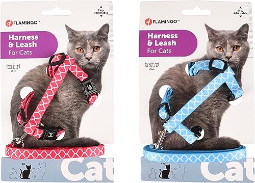 Flamingo Geschirr mit Leine für Katzen – Amsi | Verstellbar (20-35 cm, 25-45 cm) | Leinenlänge: 100 cm | Stilvoll & Modisch Flamingo Geschirr mit Leine für Katzen – Amsi | Verstellbar (20-35 cm, 25-45 cm) | Leinenlänge: 100 cm | Stilvoll & Modisch von Flamingo