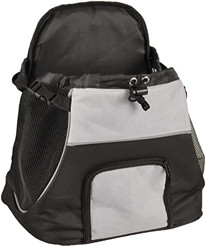 Hundetasche - Bauchtrage Sybil Schwarz – 29x23x38cm – Polyester – Rückenverstärkung – Reflektoren – Boden herausnehmbar – Sicherheitsleine – Gurtsystem – Frontöffnung Hundetasche - Bauchtrage Sybil Schwarz – 29x23x38cm – Polyester – Rückenverstärkung – Reflektoren – Boden herausnehmbar – Sicherheitsleine – Gurtsystem – Frontöffnung von Flamingo
