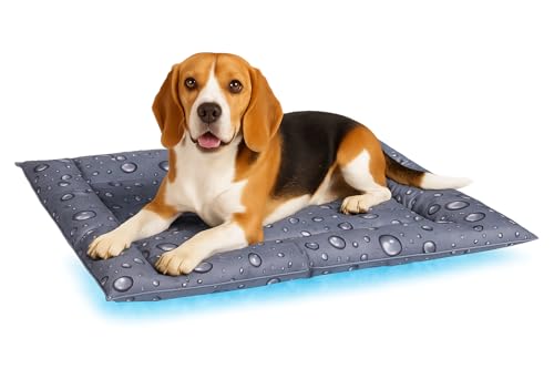 Flamingo kühlmatte Hund - kühlmatte Katze - 76x66x6cm (M) - wasserfest faltbar mit Gel-Füllung für zusätzliche Erfrischung Kühlbett Fresk Drop von Flamingo