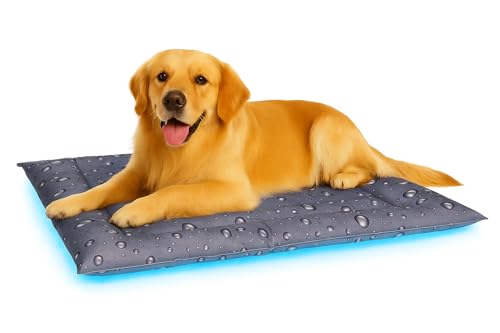 Flamingo kühlmatte Hund - kühlmatte Katze - 116x76x6cm (XL) - wasserfest faltbar mit Gel-Füllung für zusätzliche Erfrischung Kühlbett Fresk Drop von Flamingo