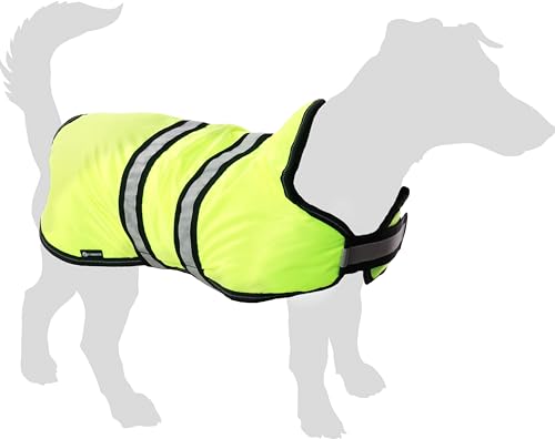 Flamingo Hundemantel Winter – Eisbär Fluo Gelb – 75cm – warm & modisch – Polyesterfaser – reflektierende Riemen – Wasser- & Winddicht – PU-Beschichtung – Geschirröffnung Flamingo Hundemantel Winter – Eisbär Fluo Gelb – 75cm – warm & modisch – Polyesterfaser – reflektierende Riemen – Wasser- & Winddicht – PU-Beschichtung – Geschirröffnung von Flamingo