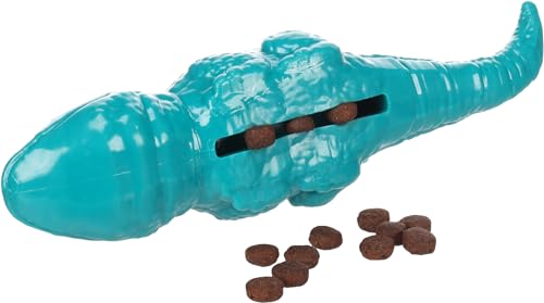 Flamingo Dilo Leguan – Snackspielzeug für Hunde – Türkis – 26,1 × 7,6 × 7 cm – Aus TPR mit Squeaker – Befüllbar für interaktives Spiel von Flamingo