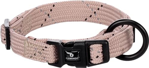 Flamingo Halsband reflektierend Welpe Dolly Taupe XS - 20-35cm 10mm - Klickschnalle und stufenlos verstellbar von Flamingo