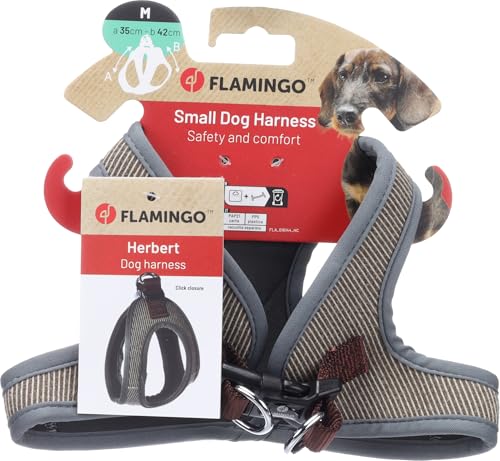 Flamingo Hund Geschirr Step&Go Herbert Hellbraun M 35cm 42cm von Flamingo