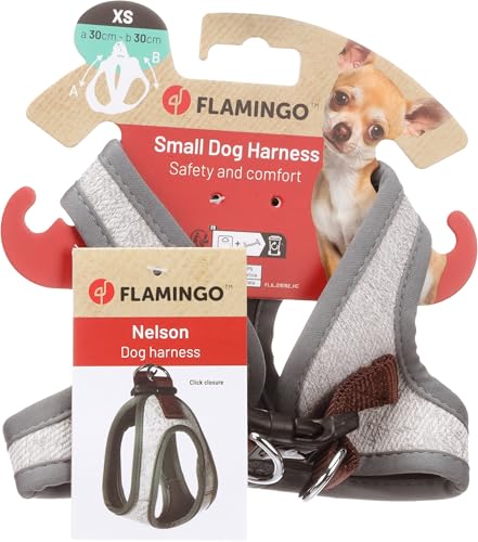 Flamingo Hund Geschirr Step&Go Nelson Grau XS 30cm 30cm von Flamingo