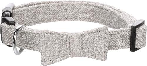 Flamingo Hund Halsband mit Schleife Nelson Grau M 35-50cm 20mm von Flamingo