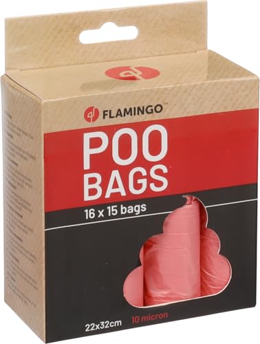 Flamingo Kotbeutel Basic – Pastellrosa, 240 Stück | Hygienische & stilvolle Hundekotbeutel für unterwegs! von Flamingo