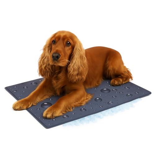 Flamingo kühlmatte Hund - kühlmatte Katze - 70x50cm - tropfenmuster - wasserfest und faltbar - gelfüllung für extra kühlung - einfach zu reinigen kühlmatte Bett Drop von Flamingo
