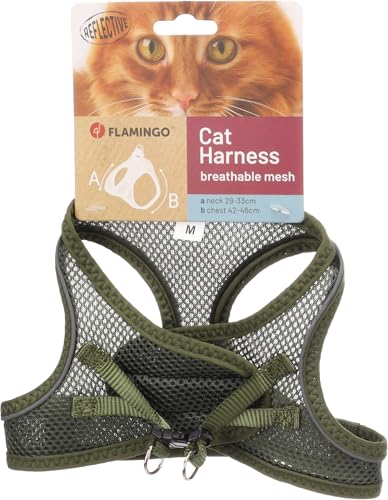 Flamingo Katze Geschirr Step&Go Berta Khaki M 29-33cm 42-46cm von Flamingo