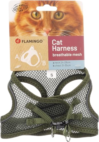 Flamingo Katze Geschirr Step&Go Berta Khaki S 24-29cm 31-35cm von Flamingo