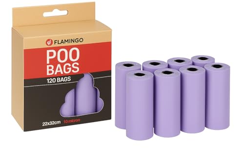 Kotbeutel für Hunde – Hundetüten – 120 Stück – Größe 22x32 cm – Flamingo Pastellrosa von Flamingo