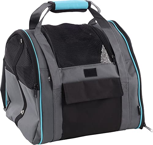 Hunderucksack - Rucksack Lenie Blau – 36x32x32cm – Polyester – Rahmen verstärkt – Boden herausnehmbar – Sicherheitsleine – Autogurt-Schlaufe – Schulterriemen von Flamingo