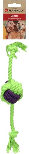 Flamingo Hundespielzeug – Gropa Knotenball & Seil 2 Knoten Grün/Lila – Zahnpflege – Länge 30 cm Flamingo Hundespielzeug – Gropa Knotenball & Seil 2 Knoten Grün/Lila – Zahnpflege – Länge 30 cm von Flamingo