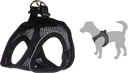 Flamingo Step-Go Bento Geschirr – Schwarz, XXS (A:22-23 cm, B:24-25 cm, 2 mm), Komfortabel und Verstellbar, Ideal für Chihuahua, Yorkshire Terrier, Zwergspitz, Malteser usw. von Flamingo