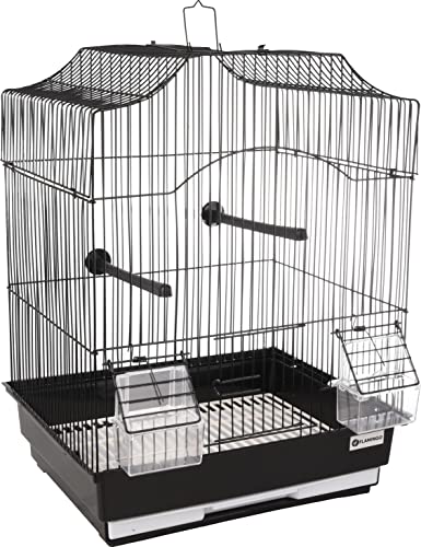 Flamingo Vogelkäfig – Voliere Vögel – Käfig Lampung 2 Schwarz Haus – 34×28×44,5 cm – 2 Sitzstangen & 2 Näpfe, Frontklappe, Kunststoff-Schublade – Transport/Quarantäne Flamingo Vogelkäfig – Voliere Vögel – Käfig Lampung 2 Schwarz Haus – 34×28×44,5 cm – 2 Sitzstangen & 2 Näpfe, Frontklappe, Kunststoff-Schublade – Transport/Quarantäne von Flamingo
