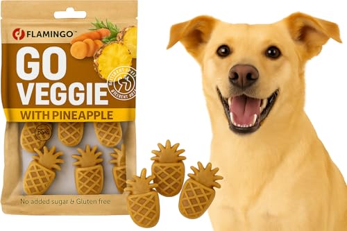 Flamingo Leckerli Hund – Veggie Ananas Gelb groß – 120g – glutenfrei – kalorienarm – Zahnpflege Snack Flamingo Leckerli Hund – Veggie Ananas Gelb groß – 120g – glutenfrei – kalorienarm – Zahnpflege Snack von Flamingo