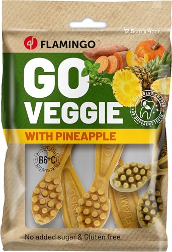 Flamingo Leckerli Hund – Veggie Zahnbürste mit Ananas – 160g – glutenfrei – kalorienarm – Zahnpflege Snack Flamingo Leckerli Hund – Veggie Zahnbürste mit Ananas – 160g – glutenfrei – kalorienarm – Zahnpflege Snack von Flamingo