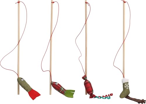 Flamingo Katzenspielzeug – Katzenangel Colton Weihnachten 53cm – Holz mit Textilspielzeug und Catnip Flamingo Katzenspielzeug – Katzenangel Colton Weihnachten 53cm – Holz mit Textilspielzeug und Catnip von Flamingo