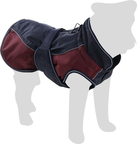 Flamingo Hundemantel Winter – Eisberg Dunkelblau & Bordeaux – XS 35cm – Polyester – wasserabweisend – reflektierende Streifen – Bauchriemen mit Klettverschluss – Geschirröffnung Flamingo Hundemantel Winter – Eisberg Dunkelblau & Bordeaux – XS 35cm – Polyester – wasserabweisend – reflektierende Streifen – Bauchriemen mit Klettverschluss – Geschirröffnung von Flamingo