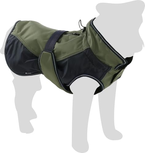 Flamingo Hundemantel Winter – Eisberg Kaki & Dunkelblau – 35cm – warm & modisch – Polyester – atmungsaktiv – wasserbeständig – PU-Beschichtung – Bauchriemen – Geschirröffnung – reflektierend Flamingo Hundemantel Winter – Eisberg Kaki & Dunkelblau – 35cm – warm & modisch – Polyester – atmungsaktiv – wasserbeständig – PU-Beschichtung – Bauchriemen – Geschirröffnung – reflektierend von Flamingo