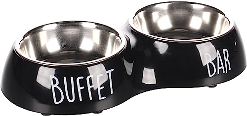 Futter- UND TRINKNAPF DIVAR Duo Dinner SCHWARZ S 11CM 2x230ML von Flamingo