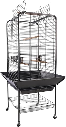 GROßER WELLENSITTICHKÄFIG PAULLIE ANTHRAZIT 80x80x151,5CM von Flamingo