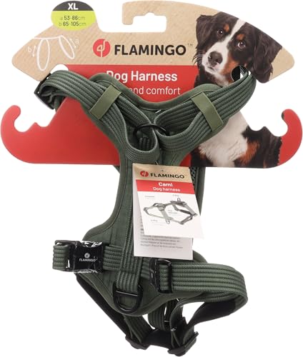 Hund Geschirr Cami Grün XL 53-86cm 65-105cm 25mm von Flamingo