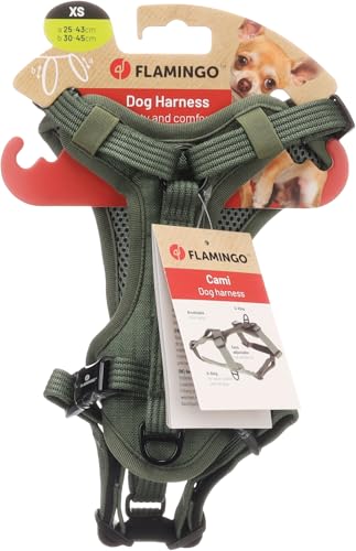 Hund Geschirr Cami Grün XS 25-43cm 30-45cm 15mm von Flamingo