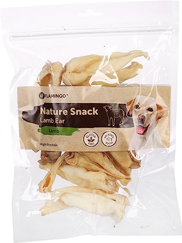 Flamingo Leckerli Hund – Natur Schafsohr – 200g – glutenfrei – ohne Zuckerzusatz – unterstützt Verdauung von Flamingo