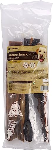 Flamingo Leckerli Hund – Natur Kamelhaut – 40cm – 400g – glutenfrei – aus Europa – gesundes Kauprodukt von Flamingo