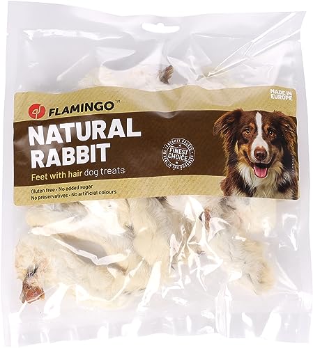 Flamingo Leckerli Hund – Natur Kaninchenpfoten mit Fell – 200g – glutenfrei – naturbelassen – unterstützt Zahnpflege Flamingo Leckerli Hund – Natur Kaninchenpfoten mit Fell – 200g – glutenfrei – naturbelassen – unterstützt Zahnpflege von Flamingo