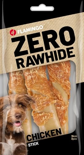 Zero Rawhide Stick MIT Huhn 15CM 3ST 120G von Flamingo