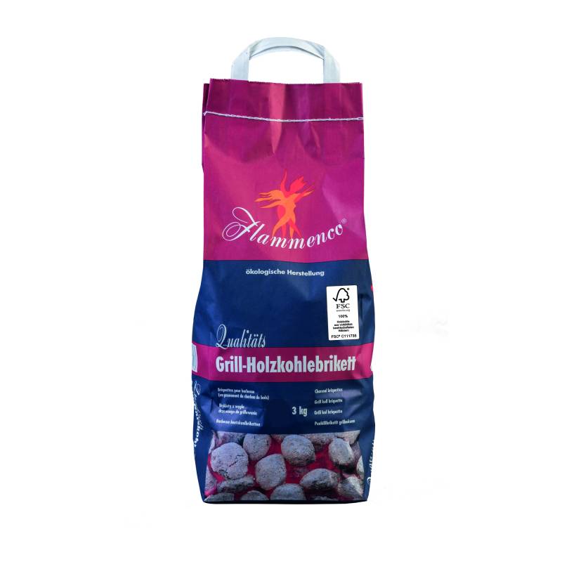 Flammenco Grill-Holzkohlebrikett 100 % FSC 3 kg von Flammenco