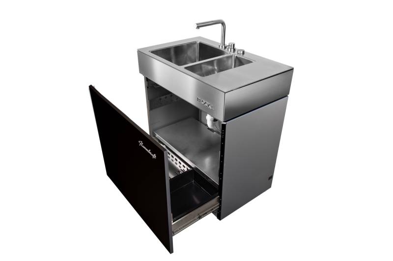 Flammkraft Outdoor Modul Block L Waschbecken #7 Elfenbeinschwarz von Flammkraft
